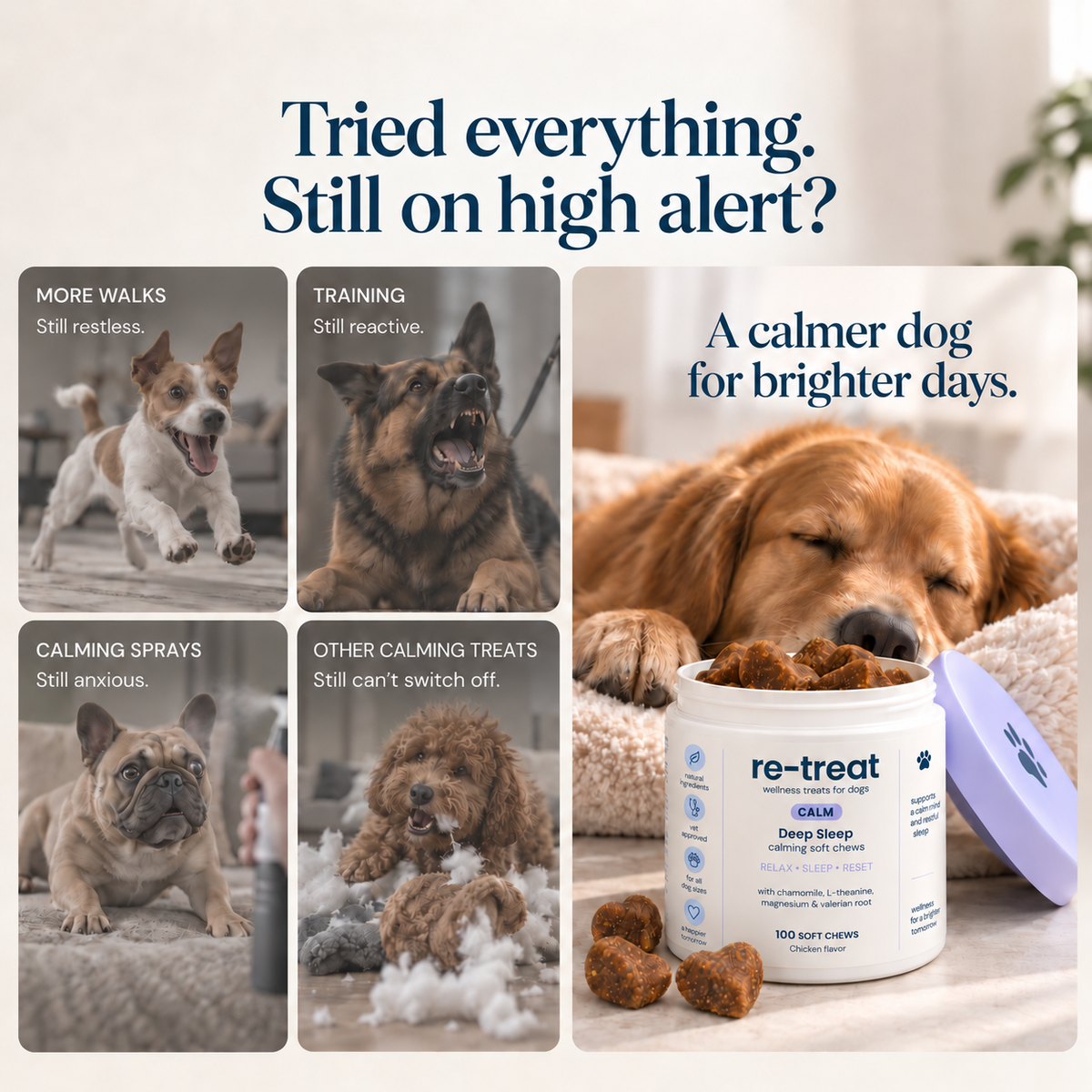 re-treat Calm — Daily Calming Chews — 100 Chews
